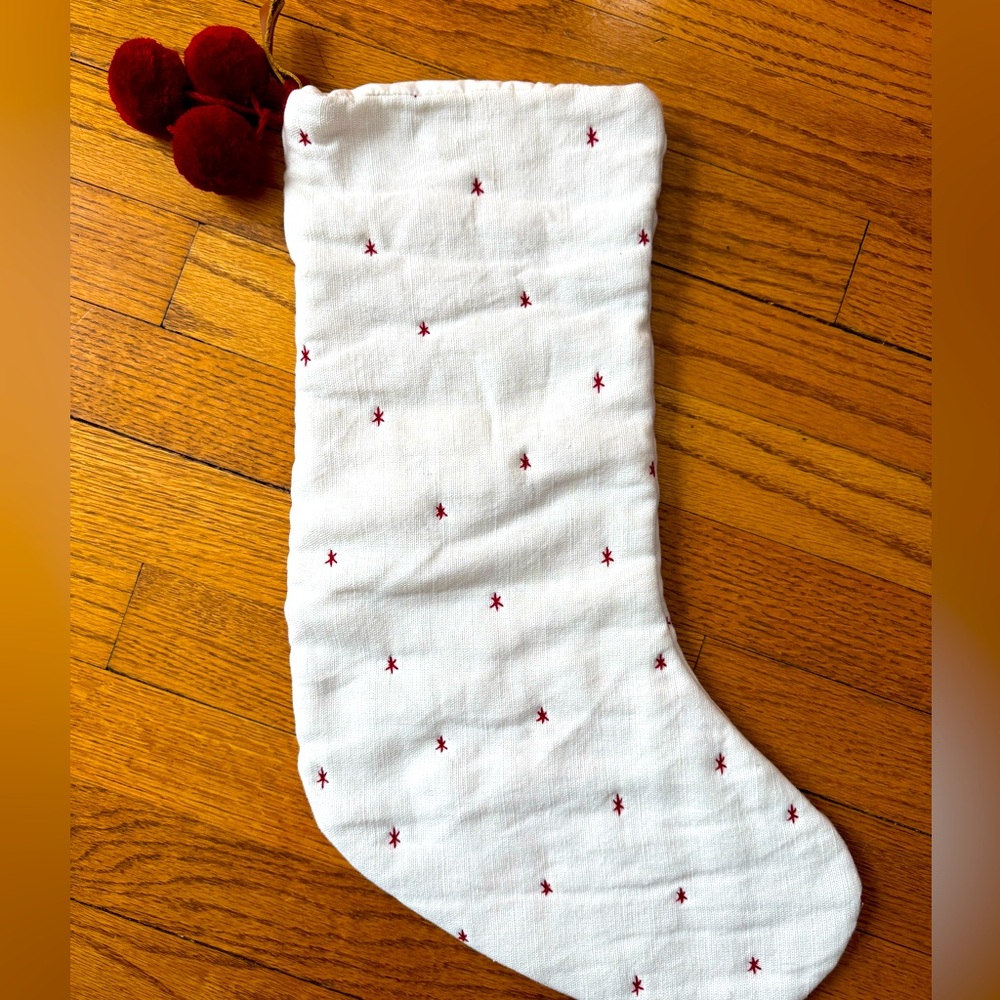 Hearth & Hand With Magnolia Christmas Stocking - red star flakes